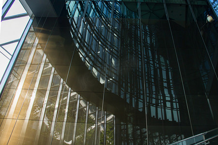 现代城市建筑玻璃幕墙摄影图