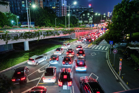 下班高峰摄影照片_道路摄影图