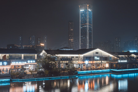 常州印象摄影照片_印象南塘夜晚建筑城市无摄影图配图