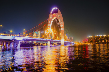 卡点摄影照片_广州珠江猎德大桥网红桥打卡点摄影图配图
