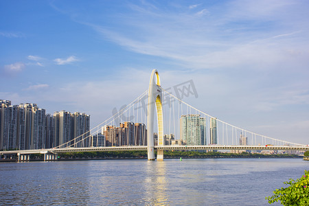 广州市珠江猎德大桥网红桥打卡点摄影图配图