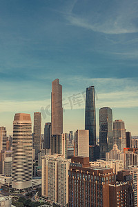 广州城市地标下午建筑天台拍摄摄影图配图