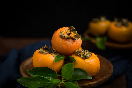 秋季柿子摄影图