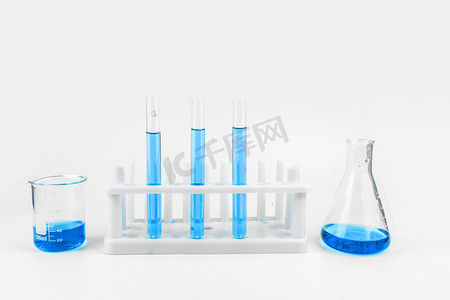 国庆放假通知摄影照片_实验室试管仪器摄影图