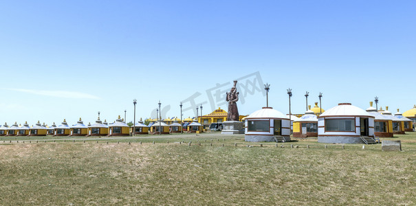 草原夏季旅游上午蒙古包夏季素材摄影图配图