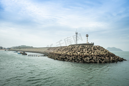 海岛防台大坝下午海岛海岛无摄影图配图