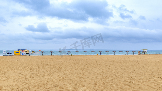 沙滩上午沙滩夏季素材摄影图配图