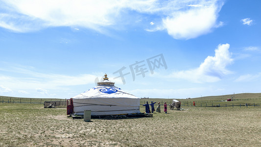 草原蒙古包上午蒙古包夏季素材摄影图配图