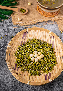 莲子绿豆食材谷物粮食摄影图配图