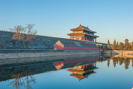 北京夏天故宫神武门古代建筑摄影图配图