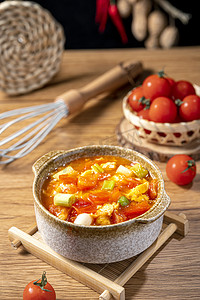 美食美味家常菜鸡蛋炒西红柿摄影图配图