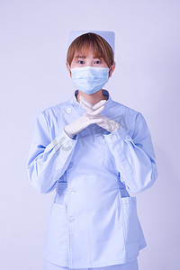 国际护士节摄影照片_护士医疗人像健康医疗护士手势摄影图配图