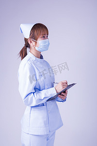 护士医护人像健康护士手势摄影图配图
