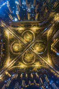 柳州夜景摄影照片_城市夜晚柳州阳和立交楼顶无人机摄影图配图