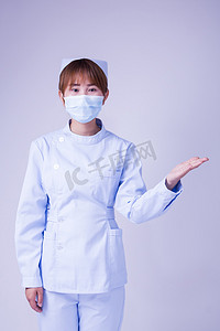 护士医疗人像健康护士手势摄影图配图