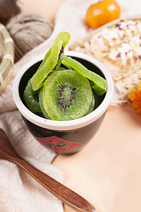 果干零食美味绿色猕猴桃干摄影图配图