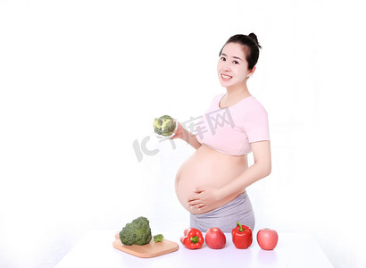 孕妇减肥健康饮食家居摄影图配图