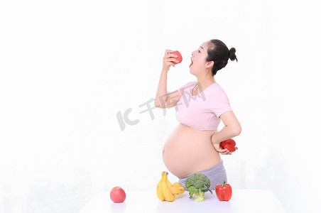 孕妇健康饮食蔬菜生活摄影图配图