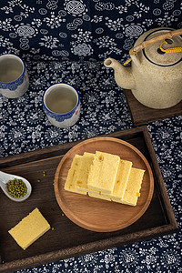 夏日传统美食绿豆糕中式风格摄影图配图