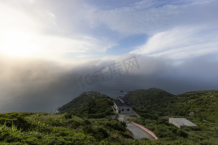 东福山云雾下午东福山东福山看海摄影图配图