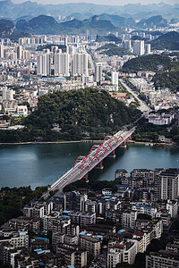 文惠桥摄影照片_城市中午柳州城市风光摄影观景台在拍摄摄影图配图