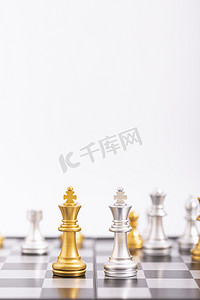 国际象棋金融商务博弈创意摄影图配图
