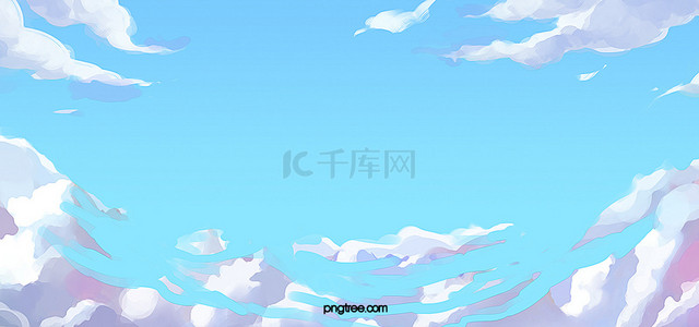 云彩背景图片_创意漫画手绘天空云彩