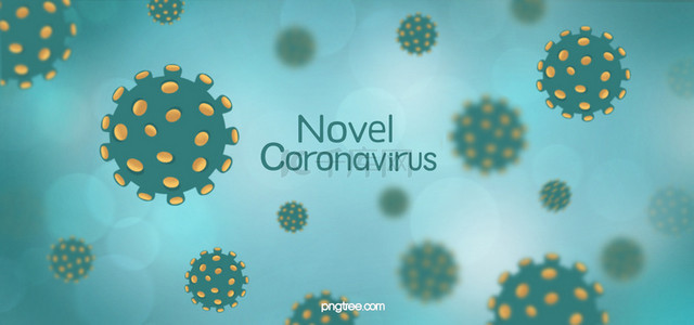 绿色病毒背景图片_卡通风格的新冠状病毒医学教育背景