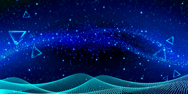 蓝色星空科技背景图片_蓝色星空科技企业会议banner海报背景
