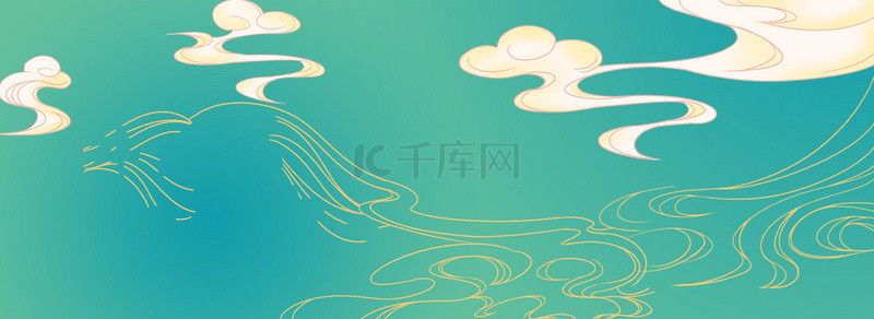 自然云朵中国风背景图