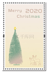 复古圣诞邮票圣诞节贺卡背景