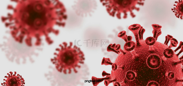 带防尘口罩背景图片_红色新冠状病毒背景