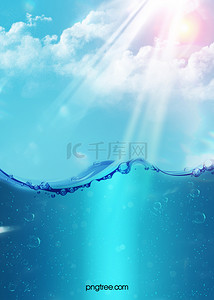 气泡光背景图片_蓝色系水面创意质感背景