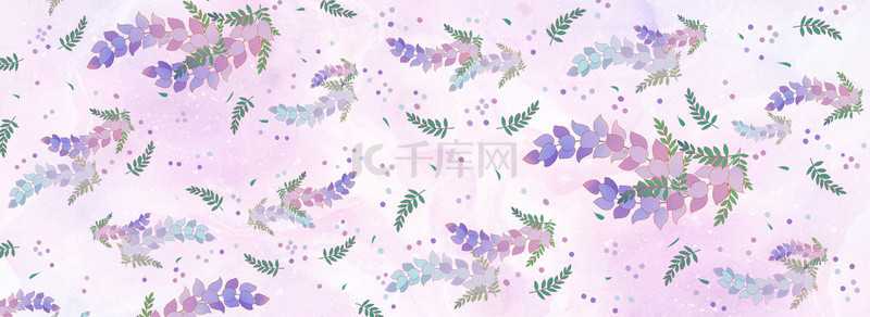 紫色水彩花卉背景图片_简约清新紫色小碎花底纹