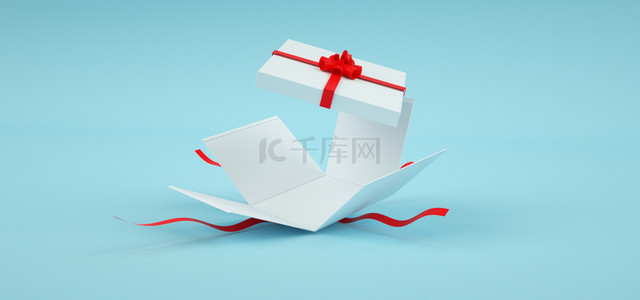 红色圣诞节背景背景图片_圣诞礼物盒蓝色 小清新
