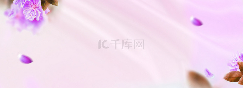 唯美紫色花卉banner海报背景
