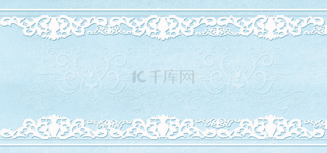 婚礼背景背景图片_花纹边框简约花纹蓝色边框