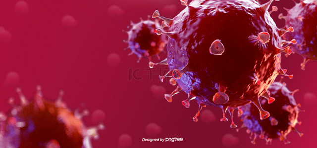 防疫肺炎背景图片_3d冠状病毒立体写实背景