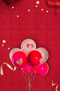 情人节气球红色海报背景