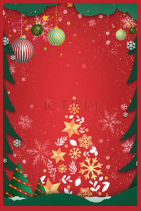 圣诞节快乐红色圣诞树背景