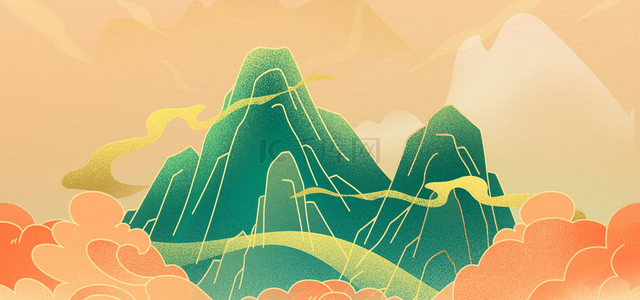 中国风山水山脉背景图片