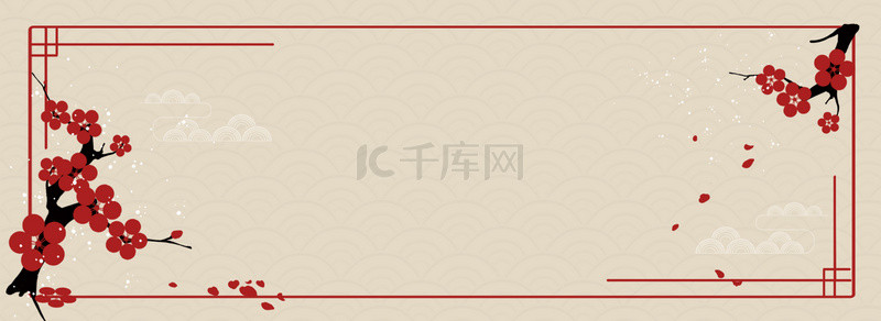 中国风复古古风海报背景背景图片_中国风边框简约海报背景