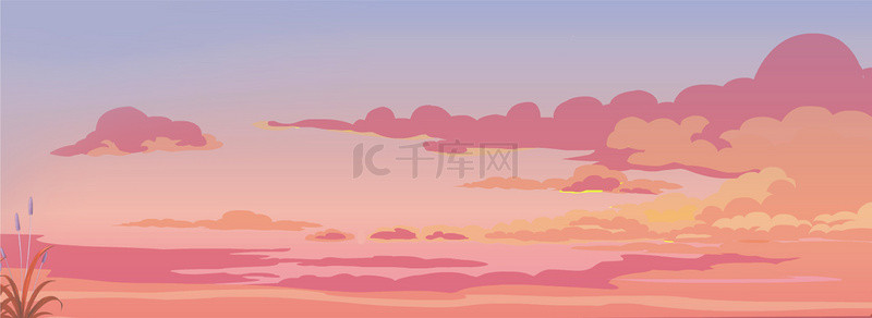 美环境背景图片_自然风景环境云朵蓝天夕阳背景图
