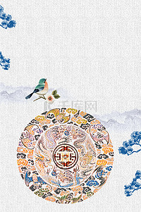 中式背景圆形花纹背景图片_中国风花纹背景设计