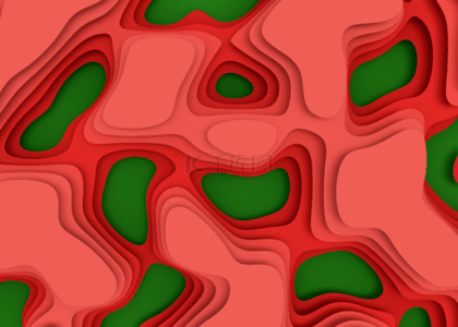 红色抽象剪纸风格背景