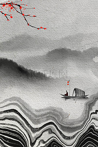 中国文化古风背景图片_禅意古风水墨梅花古典背景