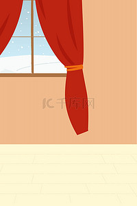 浅色家居室内窗户窗帘温馨背景图