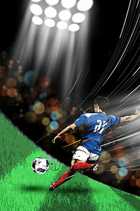 卡通体育馆背景图片_欧洲杯足球黑色卡通