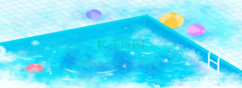 玩具底纹背景图片_夏季蓝色的游泳池