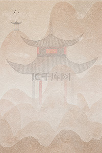 中国风亭子背景插画